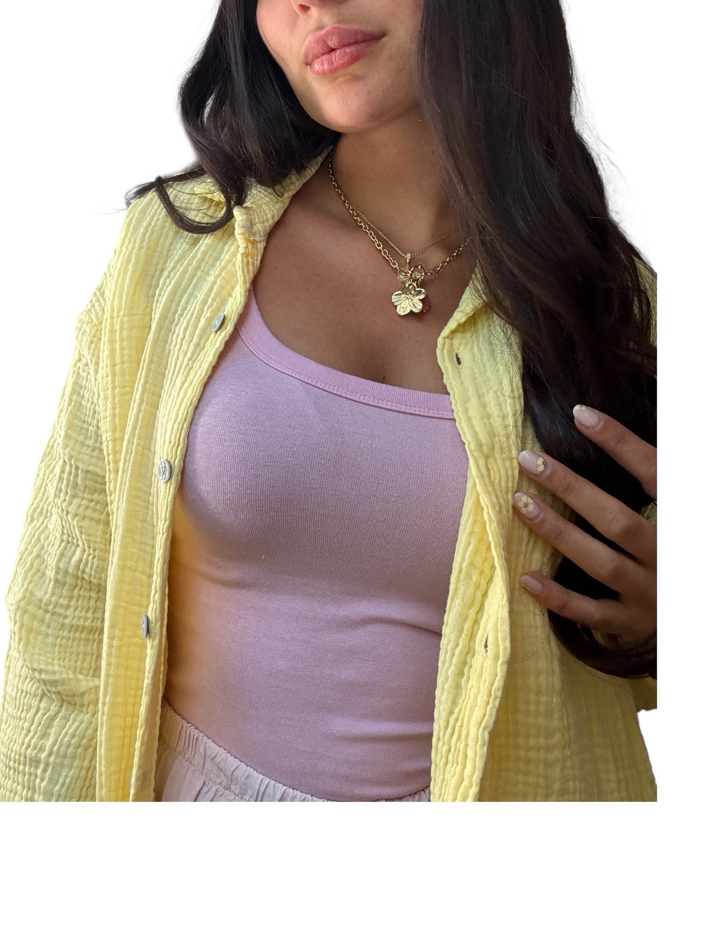 Musselin Bluse in Gelb