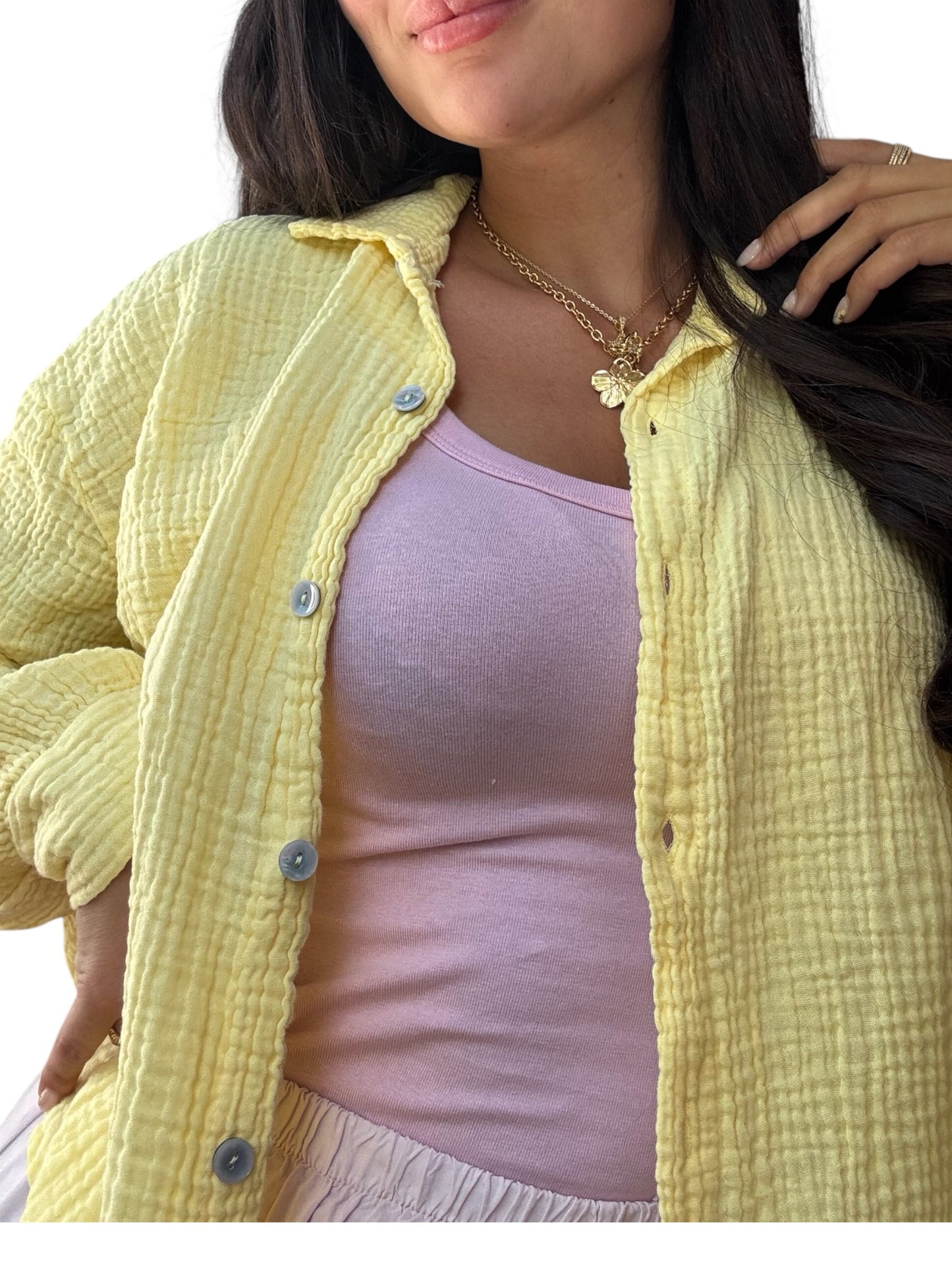 Musselin Bluse in Gelb