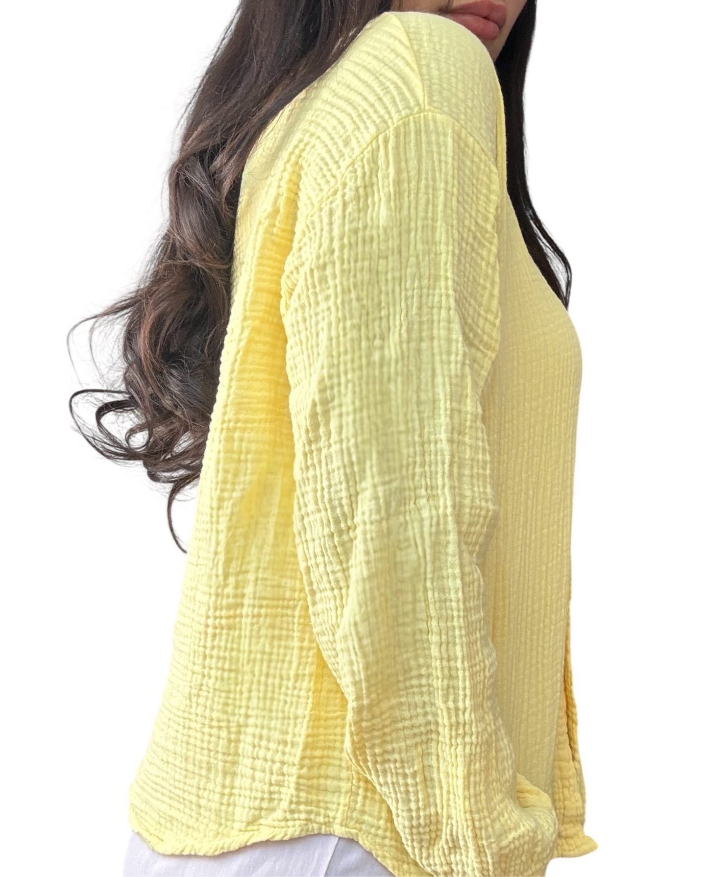 Musselin Bluse in Gelb