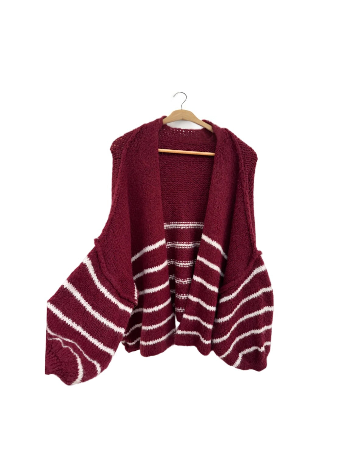 Gestreifte Cardigan / Bordeaux