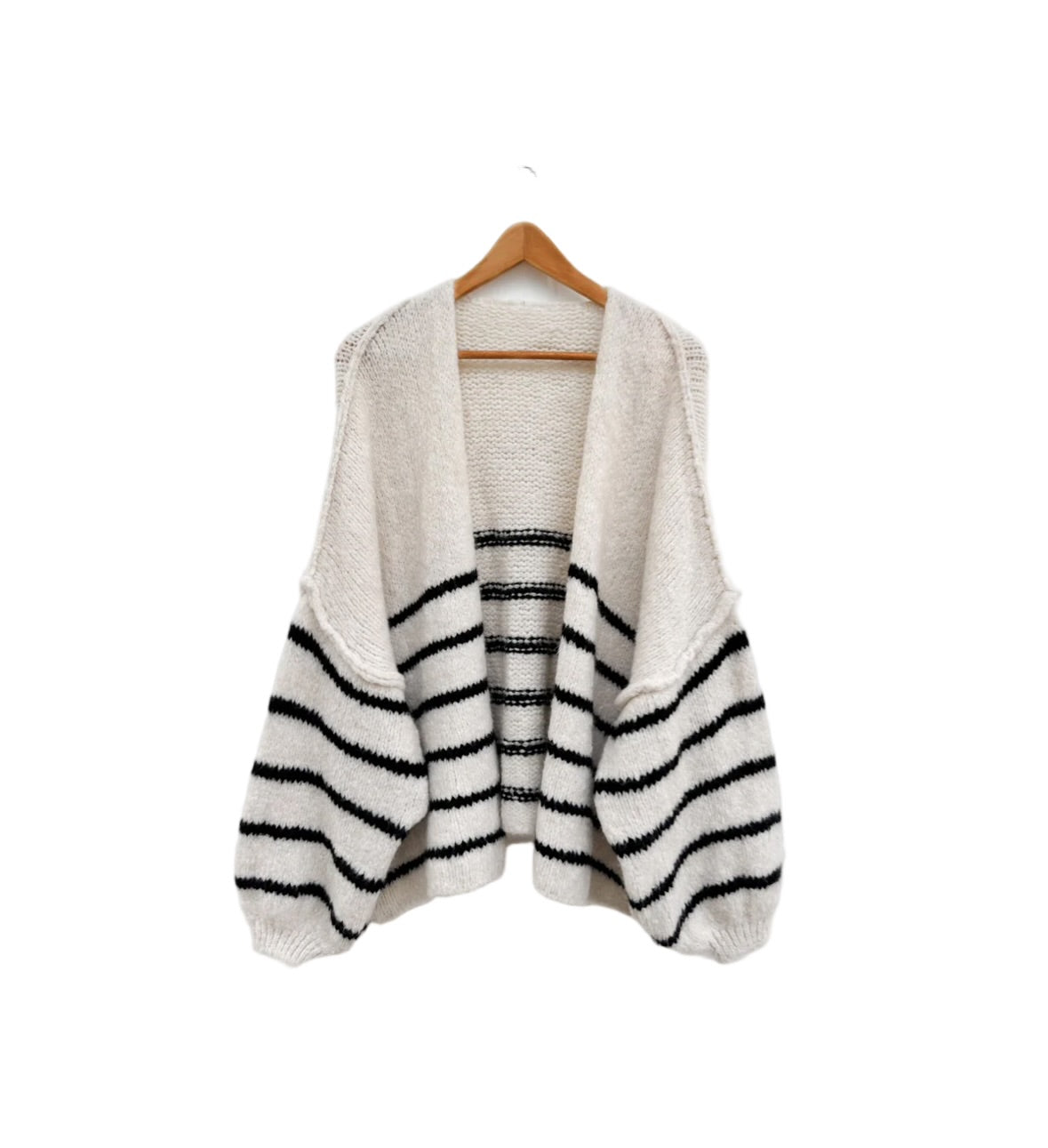 Gestreifter Cardigan / Beige