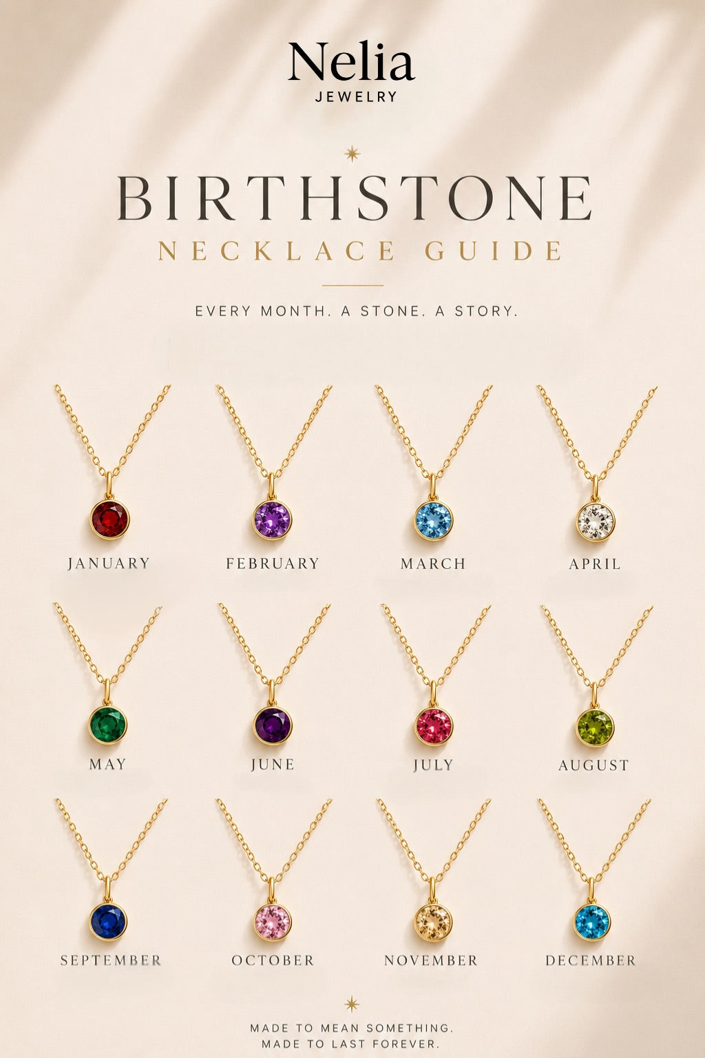 Birthstone Halskette - Gold