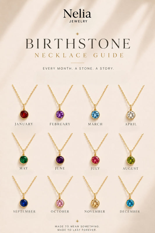 Birthstone Halskette - Gold
