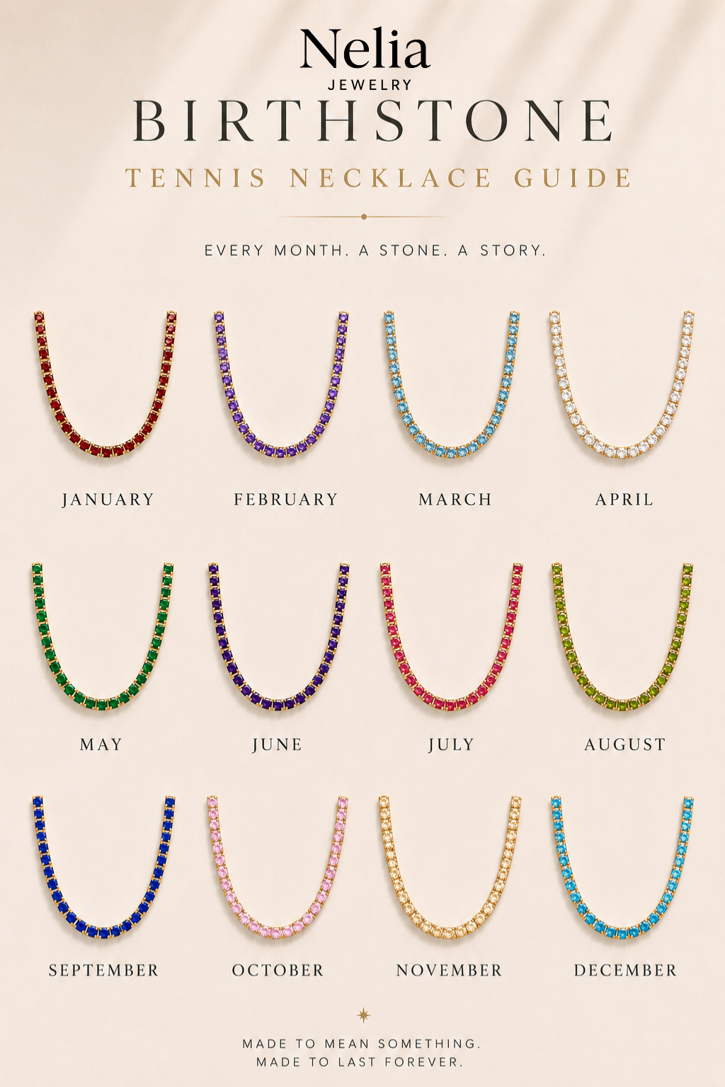 Birthstone Tennis Halskette