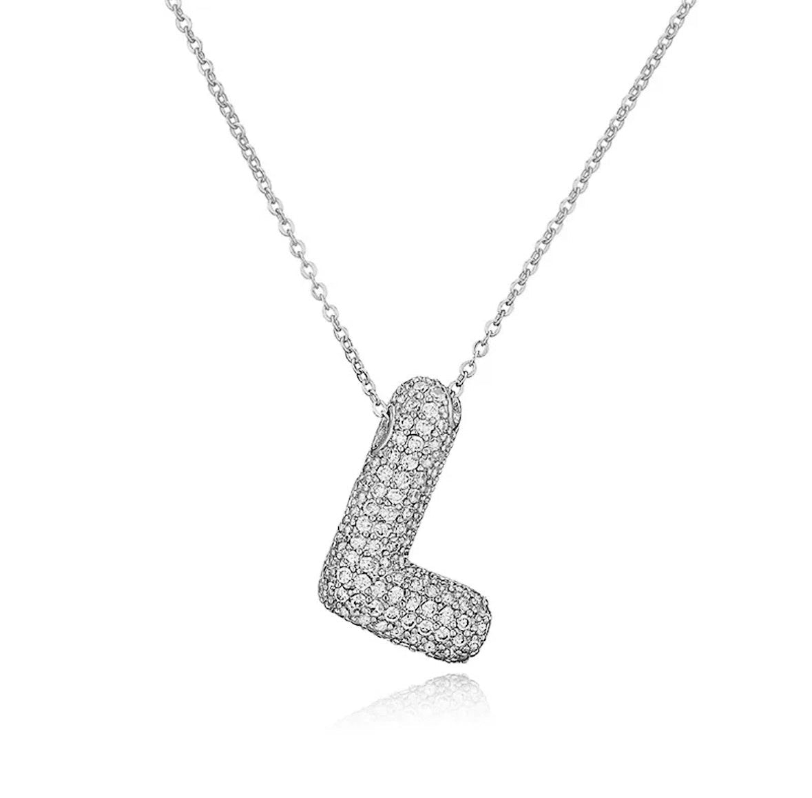 Buchstaben Halskette Silber