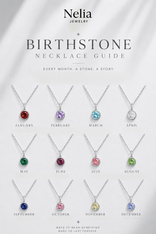 Birthstone Halskette - Silber