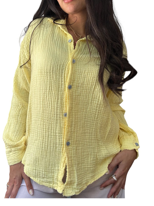 Musselin Bluse in Gelb