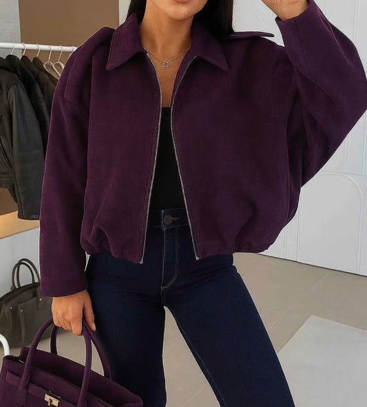 Oversized Jacke / Wildlederimitat
