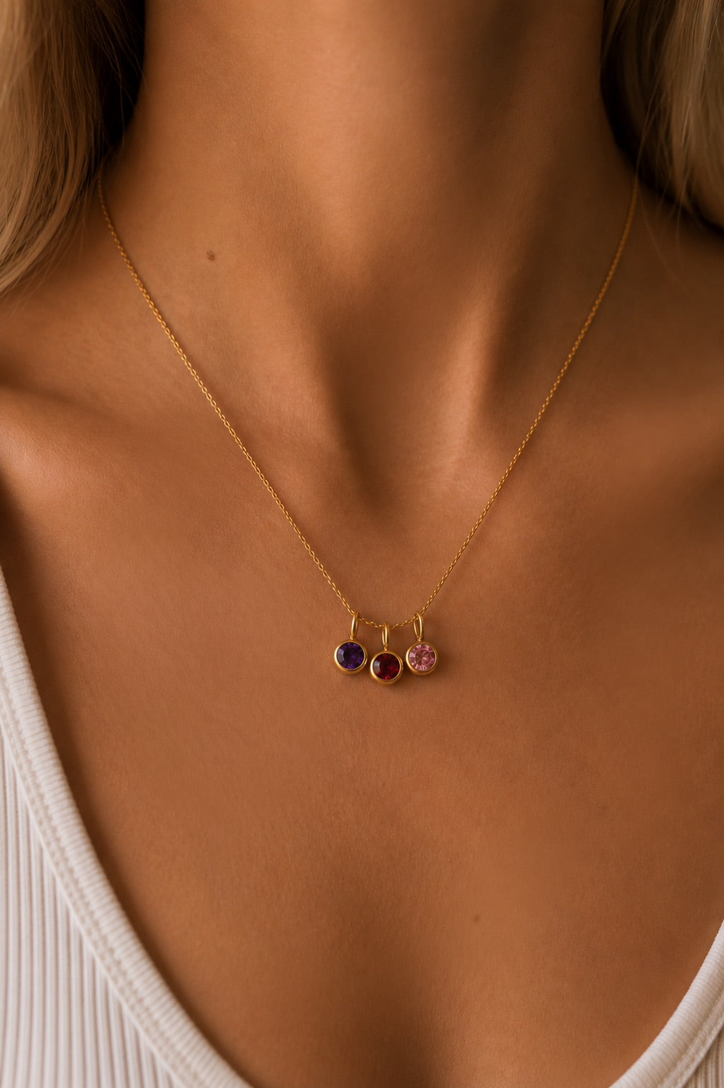 Birthstone Halskette - Gold